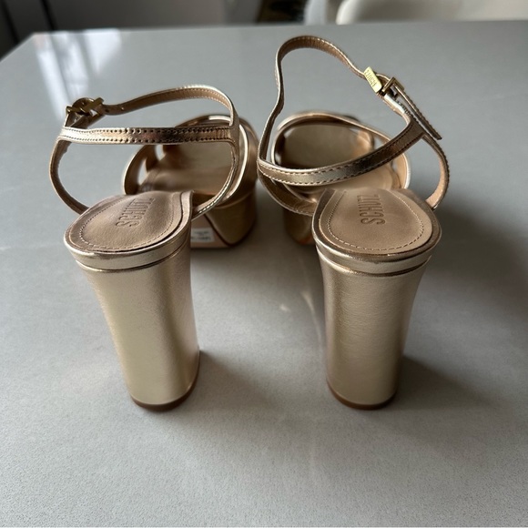 *NWT* Shutz Platform Heels | Gold Leather | Size 8.5 - Picture 4 of 4